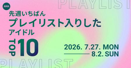【先週いちばんプレイリスト入りしたアイドルTOP10】 【先週いちばんプレイリスト入りしたアイドルTOP10】