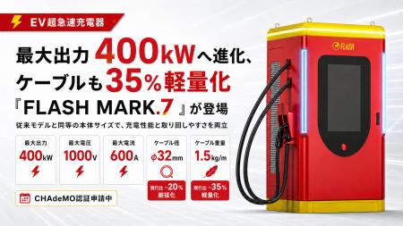 最大出力400kWへ進化、ケーブルも35％軽量化したEV超