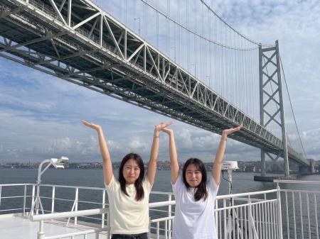 船上で楽しむ新しいフォト体験「#明石海峡大橋ささえ