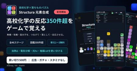 高校化学の反応350件超を、ゲームで覚える落ちものパ