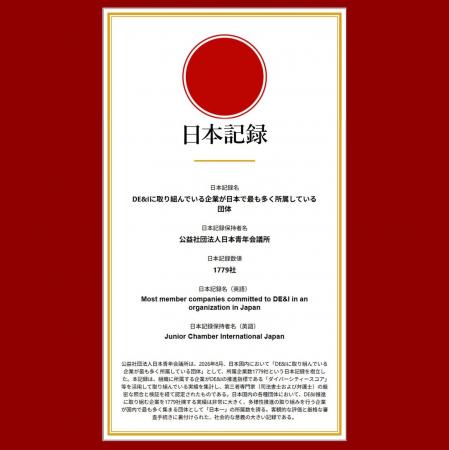 日本青年会議所、『DE&Iに取り組む企業が最も多く所属