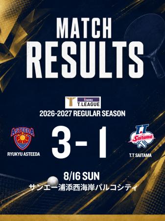【T.T彩たま】試合結果/ノジマTリーグ 2026-2027シー 【T.T彩たま】試合結果/ノジマTリーグ 2026-2027シー