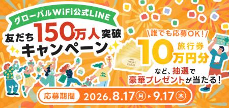「グローバルWiFi(R)」LINE公式アカウント友だち数150
