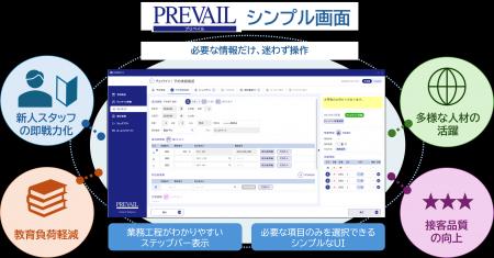 ホテルシステム「PREVAIL」の「シンプル画面」を提供