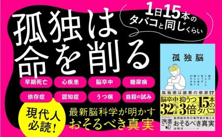 孤独は、1日15本のタバコを吸うのと同じくらい命を削