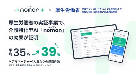 厚生労働省の実証事業で、介護特化型AI「noman」の居
