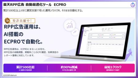 楽天市場向けRPP広告自動最適化ツール「ECPRO RPP」、