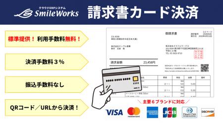 クラウドERPシステム「SmileWorks」請求書にクレジッ