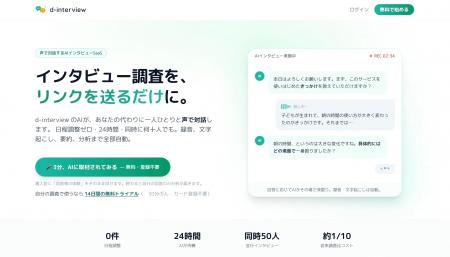 インタビュー調査を、リンクを送るだけに。AIが声で対 インタビュー調査を、リンクを送るだけに。AIが声で対