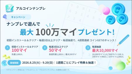 クリア&抽選でコインを最大100万マイプレゼント!ス クリア&抽選でコインを最大100万マイプレゼント!ス