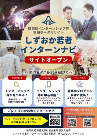 静岡県特設サイト『しずおか若者インターンナビ』を公 静岡県特設サイト『しずおか若者インターンナビ』を公