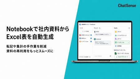 法人向け「Notebook」AIサービス、社内資料からデータ