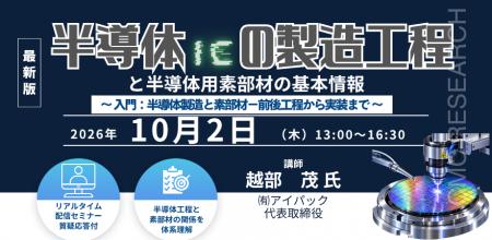【ライブ配信/ZOOM】「半導体（IC）の製造工程と半導