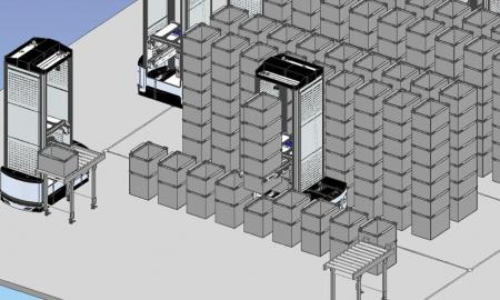 固定棚不要の「棚レス自動倉庫システム」を開発