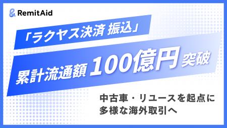 国際決済の「ラクヤス決済 振込」、単体での累計流通