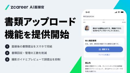 【ROXX】『Zキャリア AI面接官』において「書類アップ