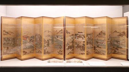 高槻市のしろあと歴史館で鮮やかな色彩の屏風を楽しむ