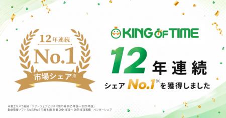 「KING OF TIME」が12年連続でクラウド勤怠管理システ