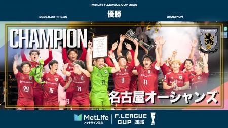 【Ｆリーグカップ結果・表彰】名古屋が8大会連続13回