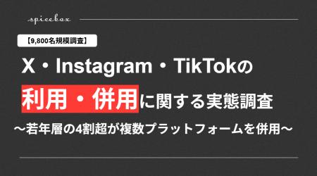 【9,800名規模調査】X・Instagram・TikTokの利用・併