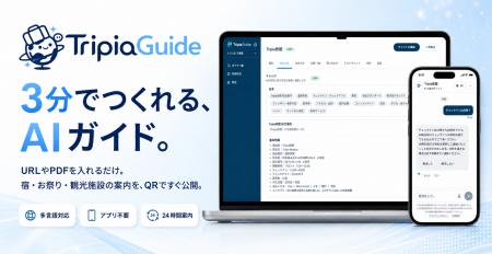 月980円・3分でつくれるAIガイド「Tripia Guide」提供