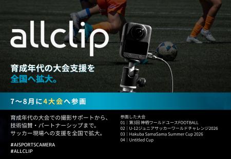 AllClip、育成年代の大会支援を全国へ拡大。7～8月に4