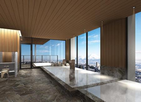 日本百名山・鳥海山を望む天然温泉露天風呂と展望ラウ