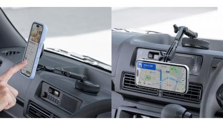 車内の見やすい位置に自在に調整！真空吸盤式のMagSaf