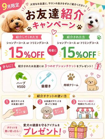 【PetsTokyo 豪徳寺１号店】9月限定！お友達とお得に