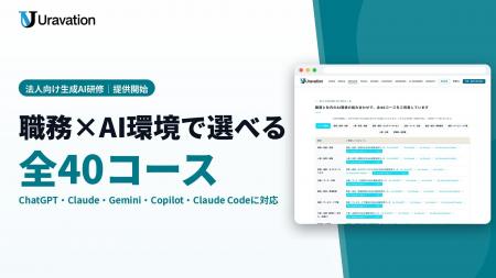Uravation、8職務×5つのAI環境で選べる法人向け生成AI