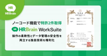 「HRBrain WorkSuite」のノーコード機能で特許を２件