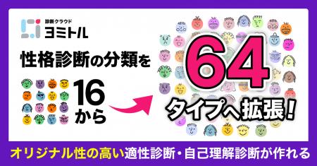 性格診断の分類を16から“64タイプ“へ拡張!オリジナル 性格診断の分類を16から“64タイプ“へ拡張!オリジナル
