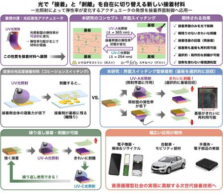 【大阪工業大学】光を当てるだけできれいに剥がれる接
