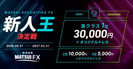 新規FX口座開設者限定のトレードコンテスト「FX新人王 新規FX口座開設者限定のトレードコンテスト「FX新人王
