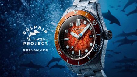 海を泳ぐイルカの群れが光る。腕時計『SPINNAKER（ス