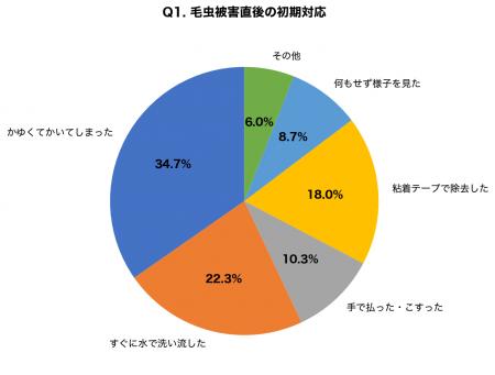 【秋の毛虫皮膚炎】チャドクガ被害者の67.3%が「誤っ 【秋の毛虫皮膚炎】チャドクガ被害者の67.3%が「誤っ