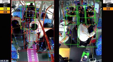 サイバーコアの高速エッジAIを用いた「AI搭載型乗合バ