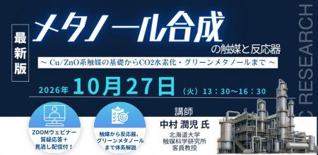 【ライブ配信/Zoom】「メタノール合成の触媒と反応器