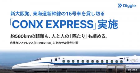 ディグル株式会社、新大阪発 東海道新幹線 16号車を貸