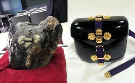 約1300年前の「漆塗り革袋」を復元。鞄工房山本、現代 約1300年前の「漆塗り革袋」を復元。鞄工房山本、現代