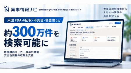 「薬事情報ナビ」、米国FDAの回収・不具合・警告書な