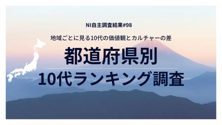 地域ごとに見る10代の価値観とカルチャーの差　都道府