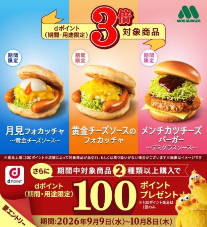 モスバーガーにおいて「対象商品はdポイント3倍キャン