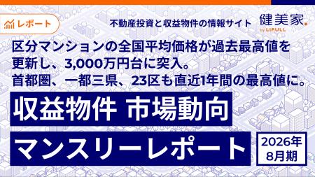 区分マンションの全国平均価格が過去最高値を更新し、