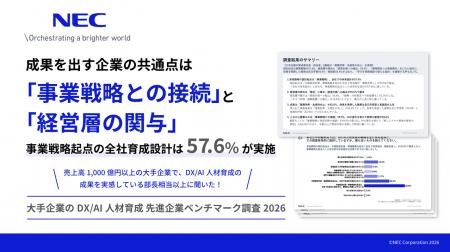 NEC、「大手企業のDX/AI人材育成 先進企業ベンチマー