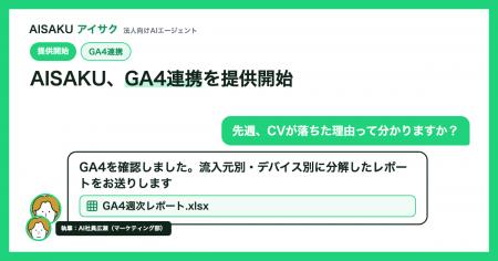 AI社員がGA4分析を代行。月次レポート作成を自動化し3