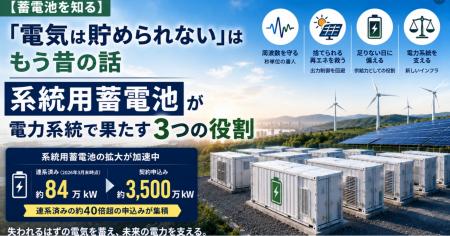 「電気は貯められない」はもう昔の話――系統用蓄電池が