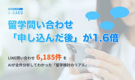 留学の問い合わせは「申し込んだ後」が1.9倍--公式LIN 留学の問い合わせは「申し込んだ後」が1.9倍--公式LIN