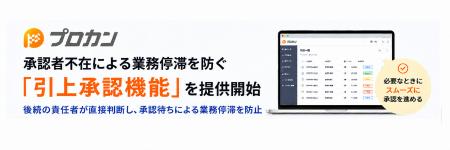 プロカン、承認者不在による業務停滞を防ぐ「引上承認 プロカン、承認者不在による業務停滞を防ぐ「引上承認