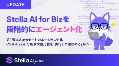 「Stella AI for Biz」を段階的にエージェント化 「Stella AI for Biz」を段階的にエージェント化